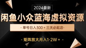 （10336期）最新闲鱼小众蓝海虚拟资源，单号日入300＋，三天必起店，矩阵放大月入1-2W-情久项目网