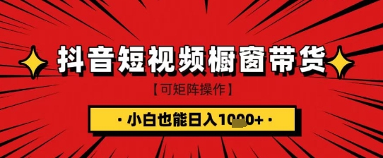 抖音短视频食品橱窗带货，小白轻松上手日入1k+【揭秘】-情久项目网