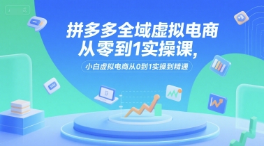 拼多多全域虚拟电商从零到1实操课，小白虚拟电商从0到1实操到精通-情久项目网