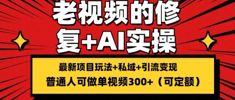 修复老视频的玩法，搬砖+引流的变现(可持久)，单条收益300+【揭秘】-情久项目网