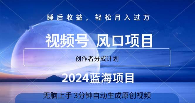 2024蓝海项目，3分钟自动生成视频，月入过万-情久项目网