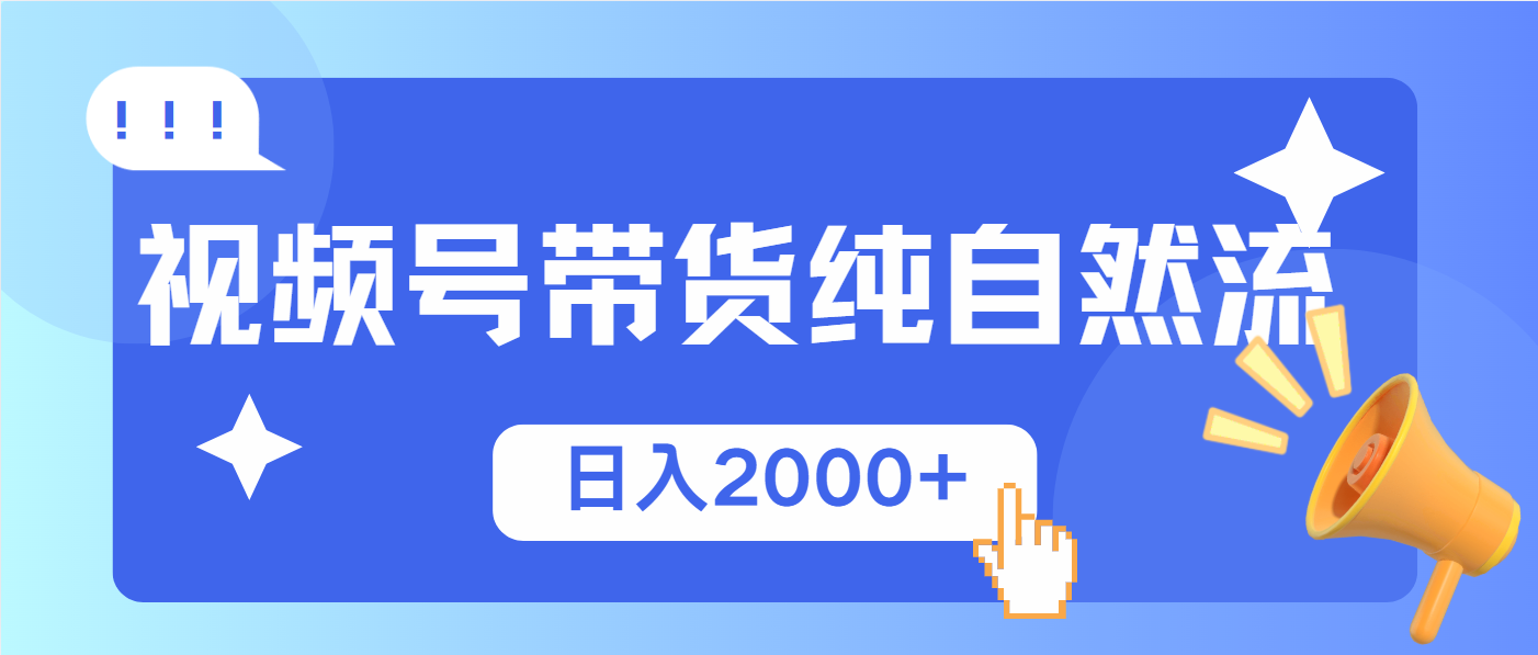 视频号带货，纯自然流，起号简单，爆率高轻松日入2000+-情久项目网