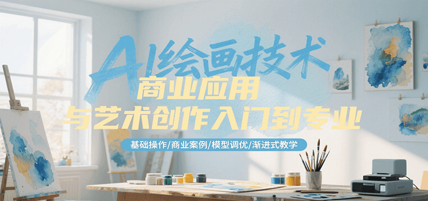 AI绘画技术商业应用与艺术创作入门到专业，基础操作/商业案例/模型调优/渐进式教学-情久项目网