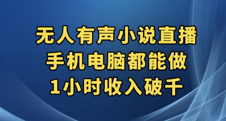 抖音无人有声小说直播，手机电脑都能做，1小时收入破千【揭秘】-情久项目网