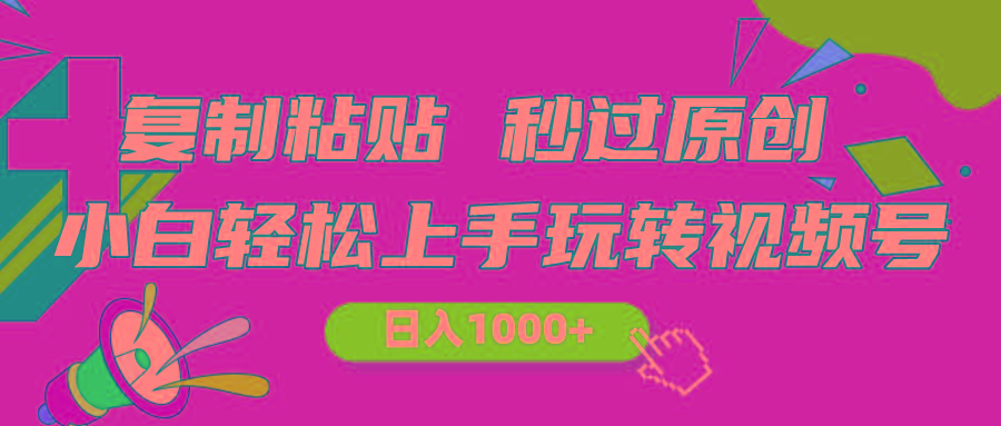 视频号新玩法 小白可上手 日入1000+-情久项目网