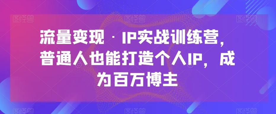 流量变现·IP实战训练营，普通人也能打造个人IP，成为百万博主-情久项目网