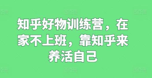 知乎好物训练营，在家不上班，靠知乎来养活自己-情久项目网