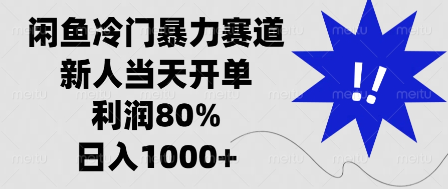 闲鱼冷门暴力赛道，新人当天开单，利润80%，日入1000+-情久项目网