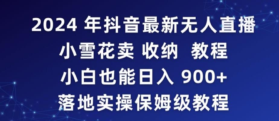 2024年抖音最新无人直播小雪花卖收纳教程，小白也能日入900+落地实操保姆级教程【揭秘】-情久项目网