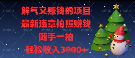 解气又挣钱的项目，最新违章拍照挣钱，随手一拍，轻松收入多张【揭秘】-情久项目网