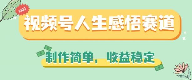 视频号人生感悟赛道，制作简单，收益稳定【揭秘】-情久项目网