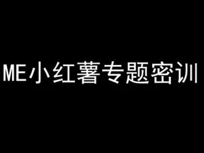 ME小红薯专题密训-小红书电商教程-情久项目网