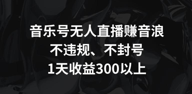 音乐号无人直播赚音浪，不违规、不封号，1天收益300+【揭秘】-情久项目网