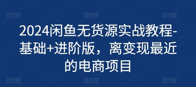 2024闲鱼无货源实战教程-基础+进阶版，离变现最近的电商项目-情久项目网