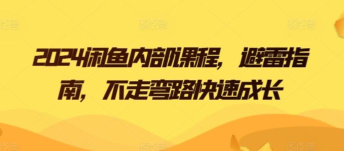 2024闲鱼内部课程，避雷指南，不走弯路快速成长-情久项目网
