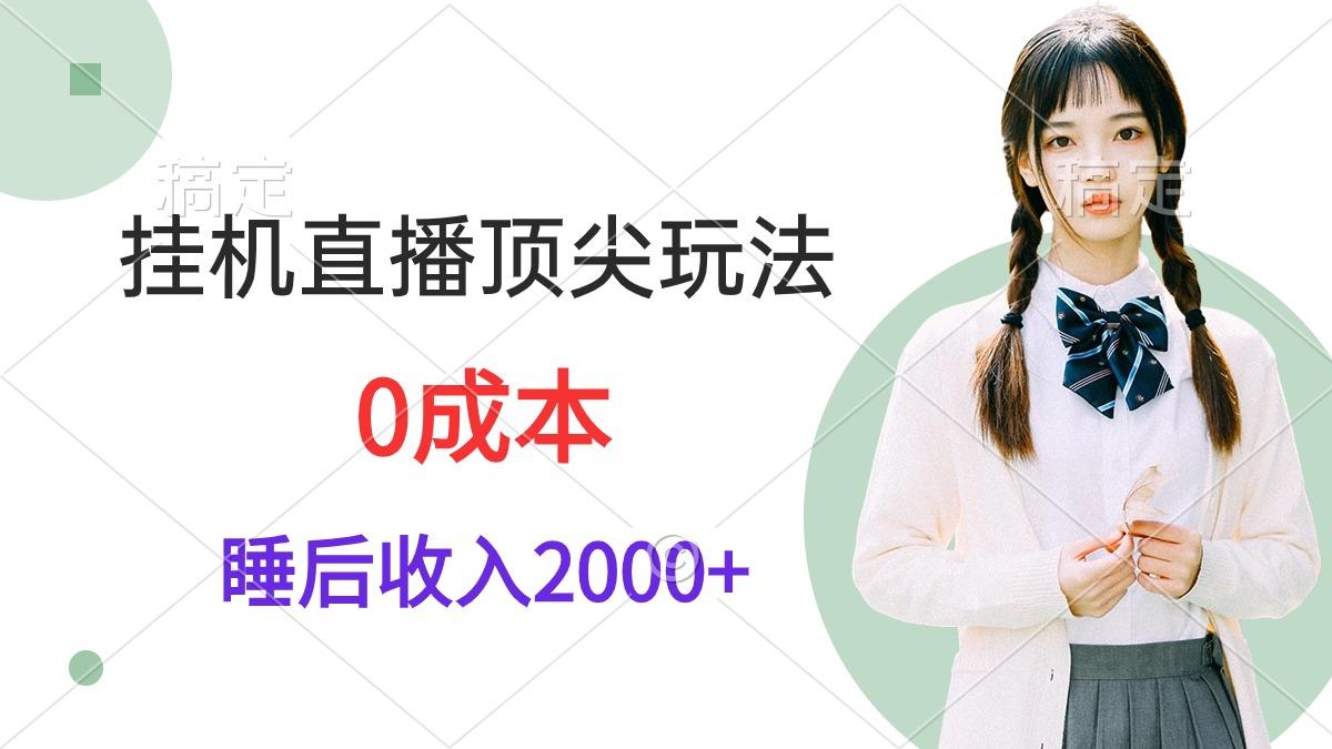 (9715期)挂机直播顶尖玩法，睡后日收入2000+、0成本，视频教学-情久项目网