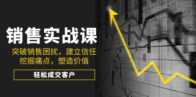 销售实战课，突破销售困扰，建立信任，挖掘痛点，塑造价值，轻松成交客户-情久项目网