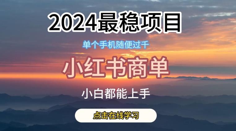 2024最稳蓝海项目，小红书商单项目，没有之一【揭秘】-情久项目网