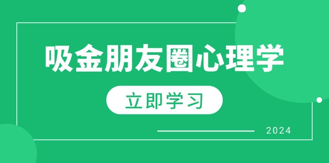 朋友圈吸金心理学：揭秘心理学原理，增加业绩，打造个人IP与行业权威-情久项目网