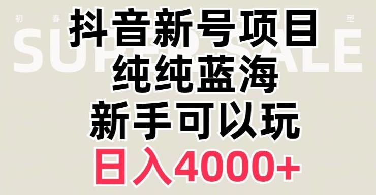 抖音蓝海赛道，必须是新账号，日入4000+【揭秘】-情久项目网