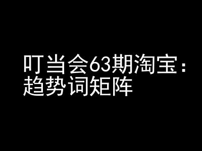 《淘宝天猫打爆班》原创高阶技术第63期，趋势词矩阵技术和玩法-情久项目网