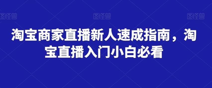 淘宝商家直播新人速成指南，淘宝直播入门小白必看-情久项目网