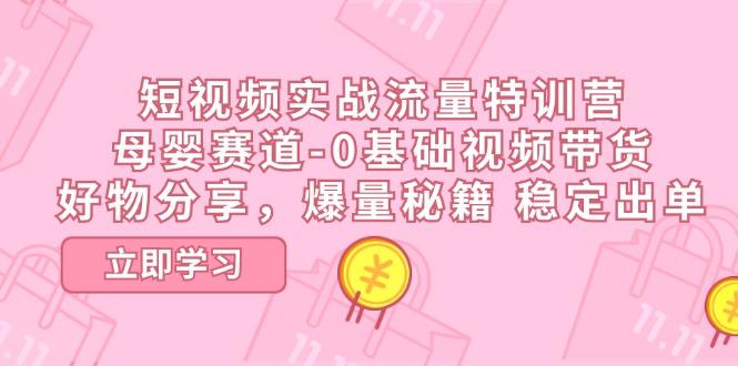 短视频实战流量特训营，母婴赛道-0基础带货，好物分享，爆量秘籍 稳定出单-情久项目网