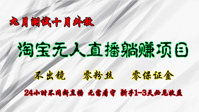 淘宝无人直播最新玩法，九月测试十月外放，不出镜零粉丝零保证金，24小…-情久项目网