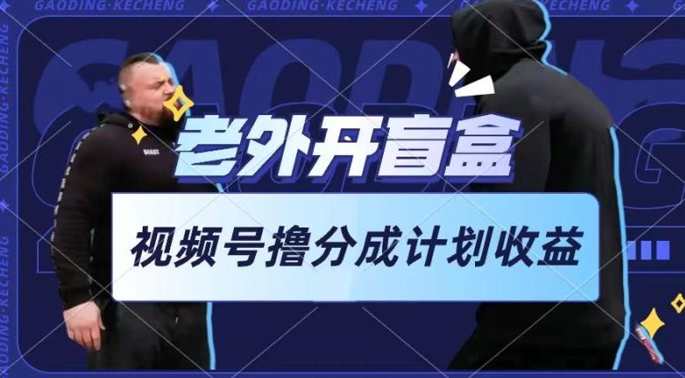 老外开盲盒视频，撸视频号分成计划收益，每天只需一小时，新手小白轻松上手【揭秘】-情久项目网