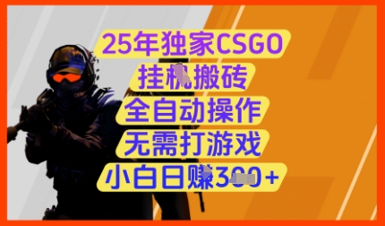 25年独家CSGO挂G搬砖，全自动操作，无需打游戏，小白日入3张+【揭秘】-情久项目网