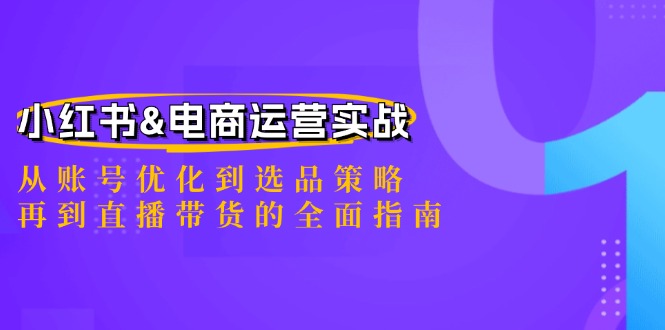 小红书&电商运营实战：从账号优化到选品策略，再到直播带货的全面指南-情久项目网
