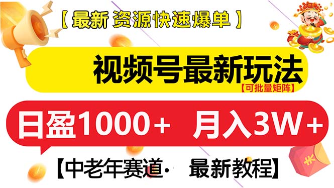 视频号最新玩法 中老年赛道 月入3W+-情久项目网