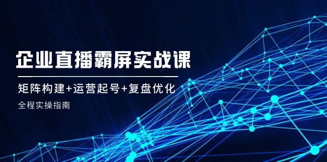 企 业 直 播 霸 屏实战课：矩阵构建+运营起号+复盘优化，全程实操指南-情久项目网