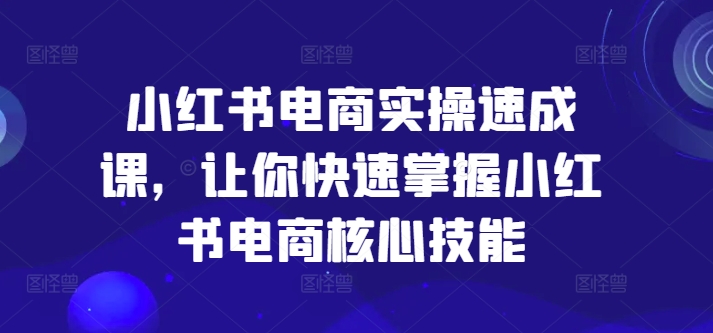 小红书电商实操速成课，让你快速掌握小红书电商核心技能-情久项目网