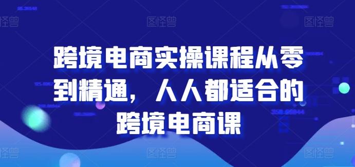 跨境电商实操课程从零到精通，人人都适合的跨境电商课-情久项目网