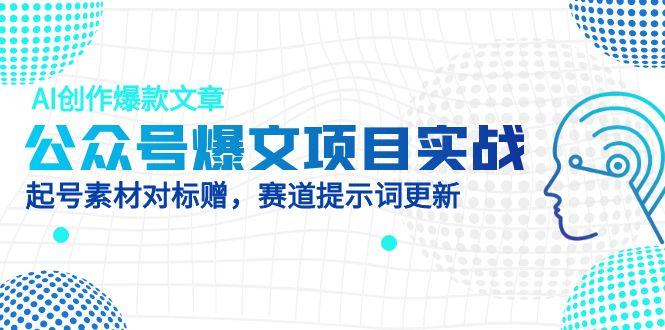 公众号爆文项目实战，AI创作爆款文章，起号素材对标赠(附赛道AI提示词-情久项目网
