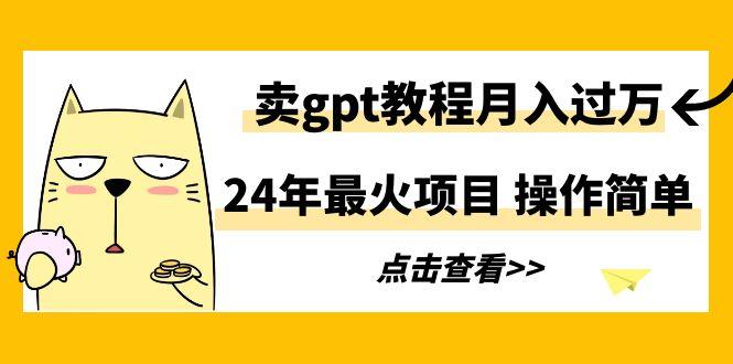 24年最火项目，卖gpt教程月入过万，操作简单-情久项目网