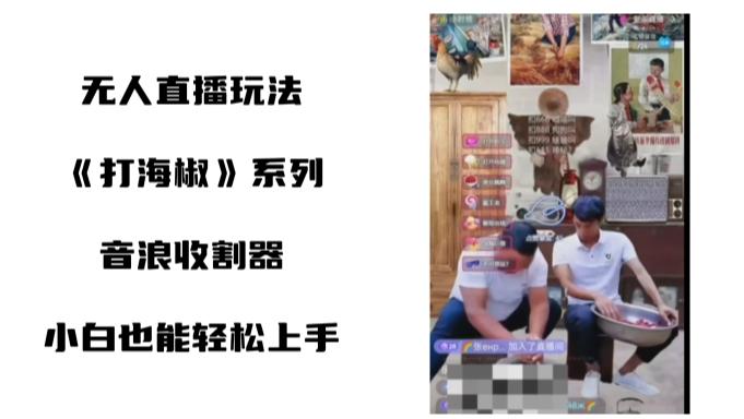 打海椒无人直播整蛊项目，小白轻松上手撸音浪收割器（教程+工具+素材）-情久项目网