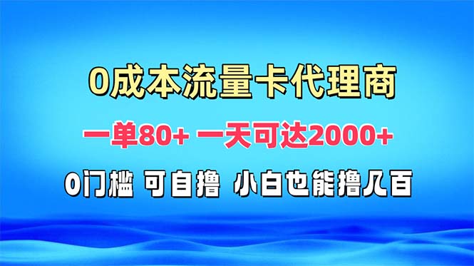免费流量卡代理一单80+ 一天可达2000+-情久项目网