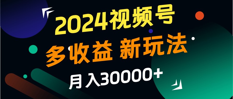 2024视频号多收益的新玩法，月入3w+，新手小白都能简单上手！-情久项目网