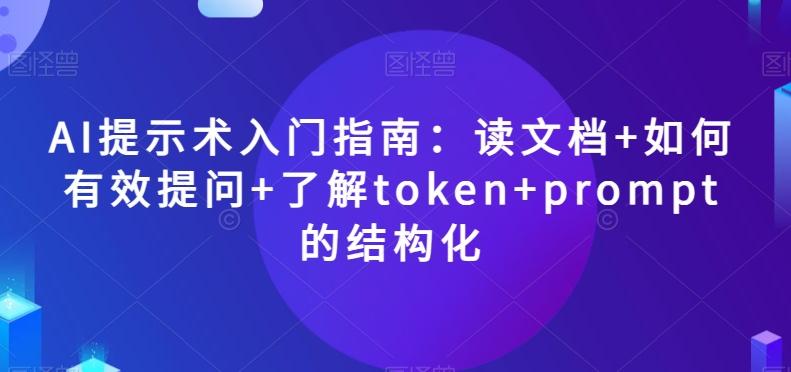 AI提示术入门指南：读文档+如何有效提问+了解token+prompt的结构化【揭秘】-情久项目网