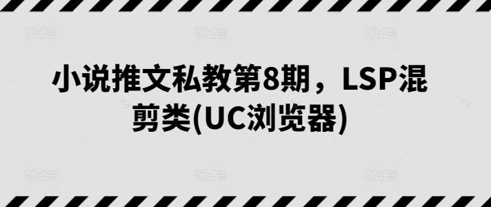 小说推文私教第8期，LSP混剪类(UC浏览器)-情久项目网