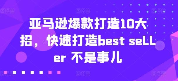 亚马逊爆款打造10大招，快速打造best seller 不是事儿-情久项目网