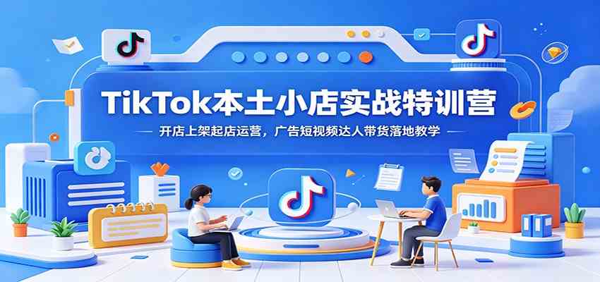 TikTok本土小店实战特训营：开店上架起店运营，广告短视频达人带货落地教学-情久项目网