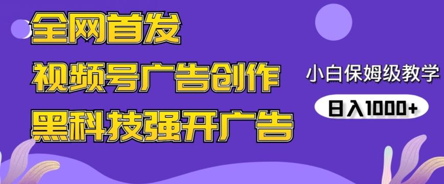 全网首发蝴蝶号广告创作，用AI做视频，黑科技强开广告，小白跟着做，日入1000+【揭秘】-情久项目网