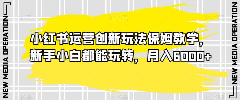 小红书运营创新玩法保姆教学，新手小白都能玩转，月入6000+【揭秘】-情久项目网