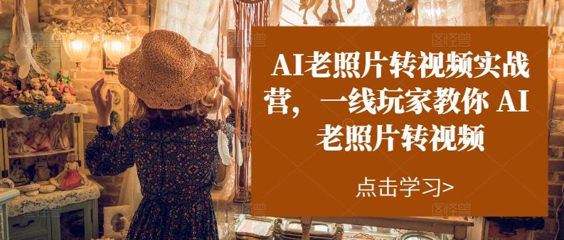 AI老照片转视频实战营，一线玩家教你AI老照片转视频-情久项目网