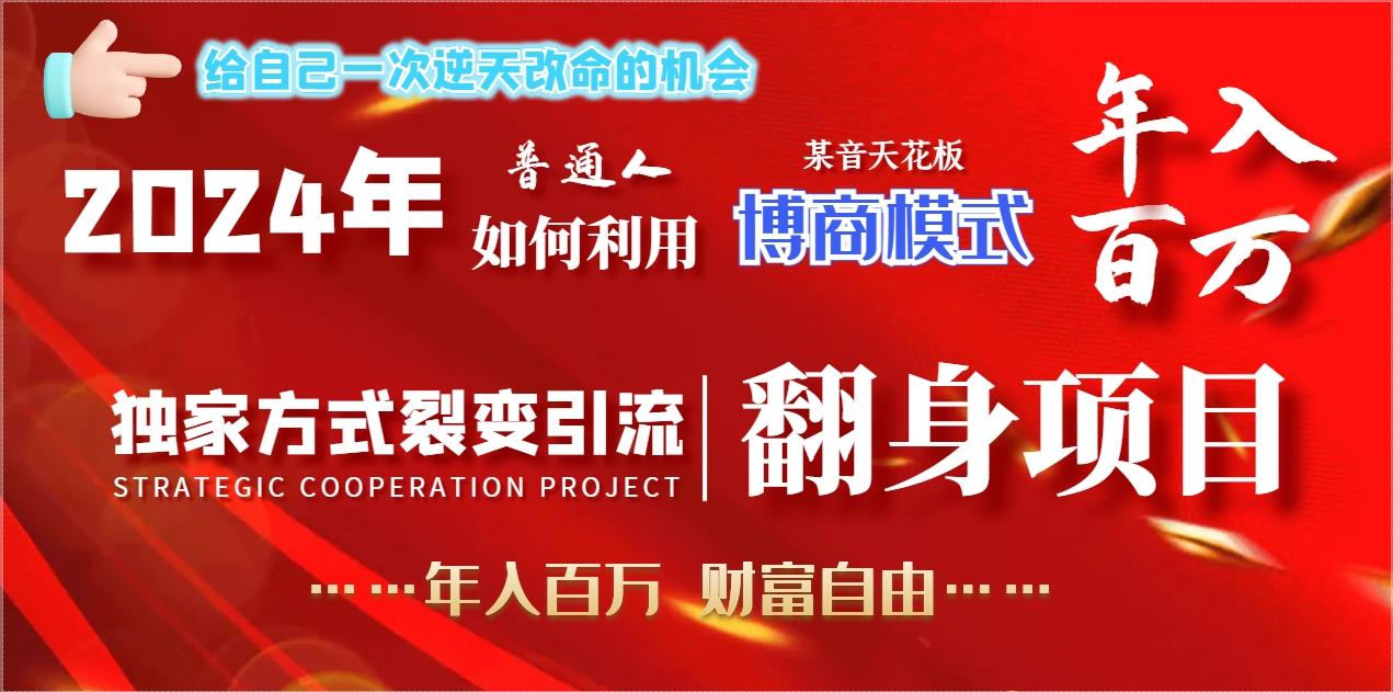 2024年普通人如何利用博商模式做翻身项目年入百万，财富自由-情久项目网