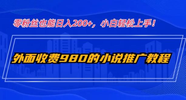 外面收费980的小说推广教程：零粉丝也能日入200+，小白轻松上手！-情久项目网
