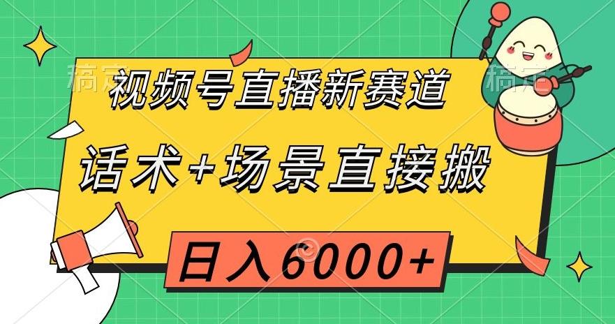 视频号直播新赛道，话术+场景直接搬，日入6000+【揭秘】-情久项目网